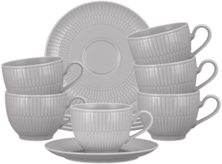 Seltmann Weiden Amina Kaffeetasse mit Untertasse 250 ml 6er-Set Silbergrau