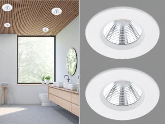 TRIO Leuchten LED Einbaustrahler, Dimmfunktion, LED fest integriert, Warmweiß, 2er Set Bad-lampen Decken-einbau-leuchten Deckenspot Lichtspots Ø8,5cm