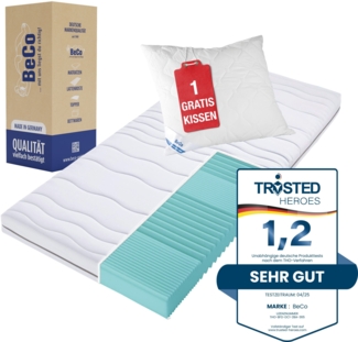 BeCo Mona Basic mit Gratis Kissen Größe 100 x 200 cm Härtegrad H3 (80 kg - 120 kg)