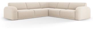 Micadoni Symmetrisches Ecksofa Erin 4-Sitzer Samtstoff Beige