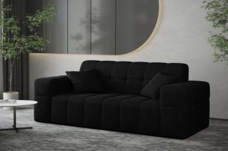 Sofa Designersofa NANCY 2-Sitzer in Stoff Neve Schwarz