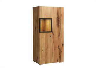 Highboard Wild-/Zerreiche 66 x 43 x 138 natur geölt FRANKFURT #114