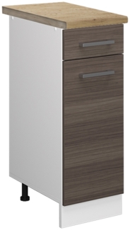 Küchenunterschrank R-Line Edelgrau 30 cm , AP Eiche Vicco