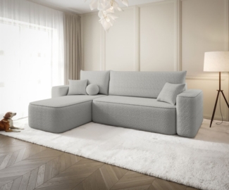 Ecksofa Schlafsofa Sofa AGEPO Stoff Quelle Hellgrau Ottomane Links