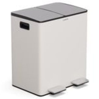 Klarstein EcoVista Mülleimer - 40L Abfalleimer mit 2 Fächern & 3L Komposteimer, Soft-Close, Edelstahl, Küchen-Abfalleimer, Mülltrennsystem