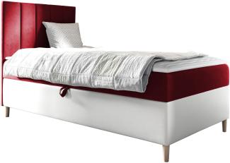 Boxspringbett Chapeni 'Junior 1' rot 80 x 200 cm Links