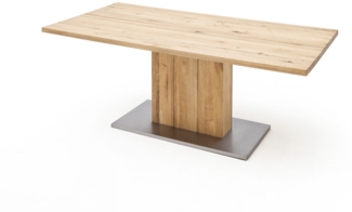 Esstisch Greta I - Balkeneiche massiv, geteilte Platte, 220x100 cm