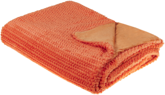 Beliani 'BJAS' Kuscheldecke, Polyester orange, 150x200 cm