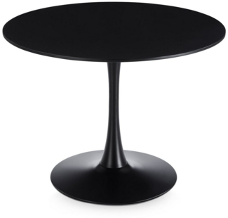 IDIMEX Esstisch LOIRE, Runder Esszimmertisch 100 cm mit Tulpenfuß und MDF-Platte Schwarz