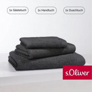 s.Oliver Handtuch Set s.Oliver, Premium Qualität, 600 gr/m², Walkfrottier (Set, 3-St), 1 Gästetuch 30x50 cm, 1 Handtuch 50x100 cm, 1 Duschtuch 70x140 cm