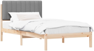 vidaXL Bettgestell mit gepolstertem Kopfteil Hellgrau 100x200 cm 878069