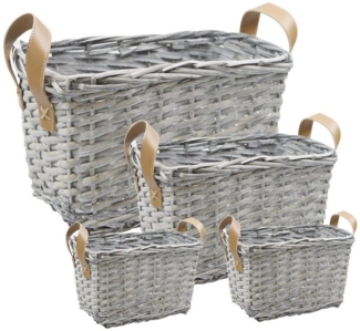 HTI-Living Aufbewahrungsbox Korbset 4-teilig Weidenkorb (4 St, 2x Korb klein, 1x Korb mittel, 1x Korb groß), Aufbewahrungskorb Präsentkorb