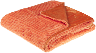 Beliani 'BJAS' Kuscheldecke, Polyester orange, 200x220 cm