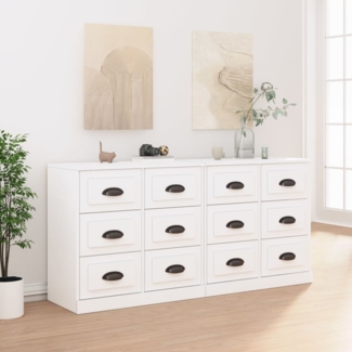 vidaXL Sideboards 2 Stk. Hochglanz-Weiß Holzwerkstoff 3185281