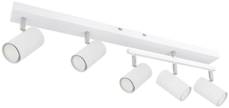 Deckenleuchte, Metall, weiß, 5 flammig, L 70cm