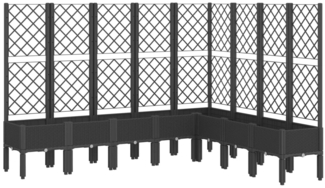 vidaXL Pflanzkübel mit Rankgitter Schwarz 200x160x142 cm PP 367943