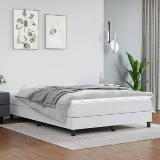 vidaXL Boxspringbett mit Matratze Weiß 140x200 cm Kunstleder 3144262