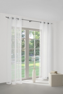 Wirth Gardine Manuela (1 St), Ösen, halbtransparent, Voile, Fertig-Store mit Metallösen nach Maß