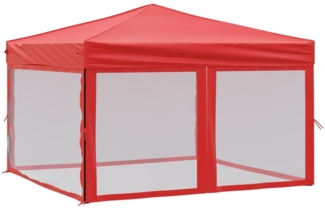 vidaXL Partyzelt Faltbar mit Seitenwänden Rot 3x3 m 93534