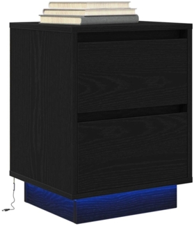 vidaXL Nachttisch mit LED-Leuchten Schwarz 38x34x50 cm