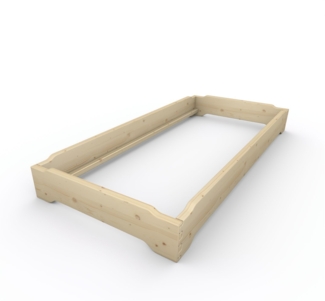 Stapelbett Holzbett (Fichte) "Gäste-Edi" 90 x 200cm 23cm Gästebett Jugendbett