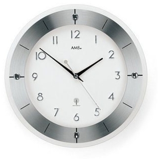 AMS Funkwanduhr F5848 (Quarzuhr,Glas,Wohnzimmer,Esszimmer,Küche,Arbeitszimmer,Büro,Flur)