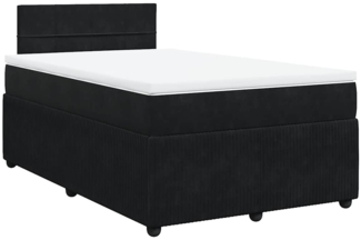 vidaXL Boxspringbett mit Matratze Schwarz 120x200 cm Samt 3287712