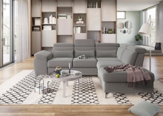 sit&more Ecksofa Cabrio L-Form, B: 274 cm, mit Sitztiefen-, Arm- & Kopfteilverstellung, 3 Nierenkissen, Federkern, optional Bettfunktion und Stauraum