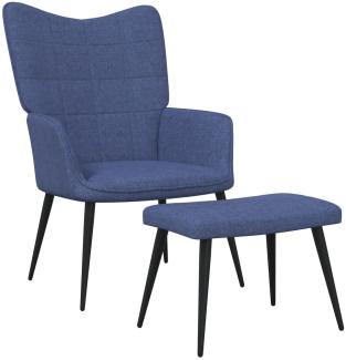 vidaXL Relaxsessel mit Hocker Blau Stoff [327956]