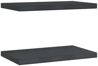 2er-Set Wandregale, Hängeregale 50x30x3 cm Schwarz Edelstahl de6503