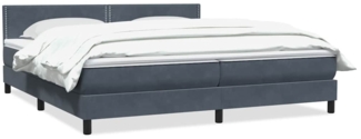 vidaXL Boxspringbett mit Matratze Dunkelgrau 180x210 cm Samt 3316126