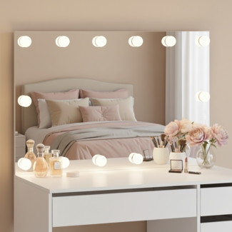 Bellamio 'Livny' Schminkspiegel mit LED-Glühbirnen, Hollywood Spiegel mit 3 Lichtfarben, weiß, 110x70 cm