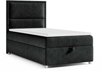 Best for Home Boxspringbett K11 SINGLE mit Bettkasten (Schwarz 80x200)