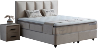 Villa Möbel Boxspringbett BIRDY (Bett Set, Bett Set aus Bettkasten, Kopfteil und Matratze), Bettkasten mit XXL Stauraum & Gasdruckfedern für einfache Handhabung