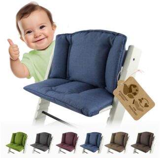 Bambiniwelt Sitzkissen, kompatibel mit Stokke 'Tripp Trapp' Hochstuhl, meliert blau