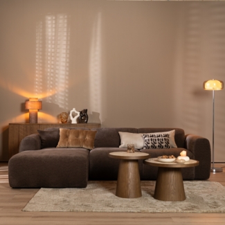 Bronx71 Ecksofa Maine Chenille braun links