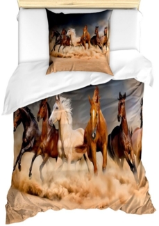 Abakuhaus Bettwäsche Milbensicher Allergiker geeignet mit Kissenbezug, Microfaser, Pferd Equine Themed Tiere