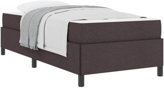 vidaXL Boxspringbett mit Matratze Dunkelbraun 90 x 190 cm Stoff 3398825