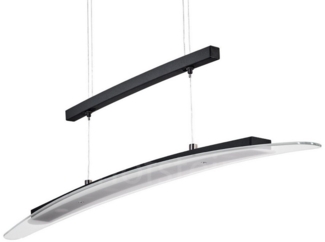 hofstein Pendelleuchte dimmbare Hängelampe aus Metall/Glas in Schwarz/Klar, LED wechselbar, 3000-6000 Kelvin, moderne Hängeleuchte mit Touchdimmer, Kelvin Change, Höhe max. 154 cm