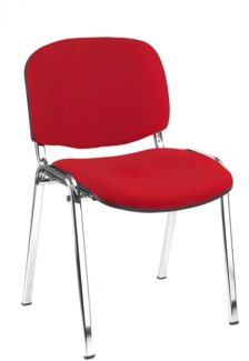 Besucherstuhl verchromt Konferenzstühle Stühle Warteraumstühle Büromöbel stapelbar chrom/rot 220223