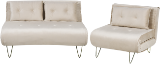 Wohnzimmer Set VESTFOLD Beige Samtstoff