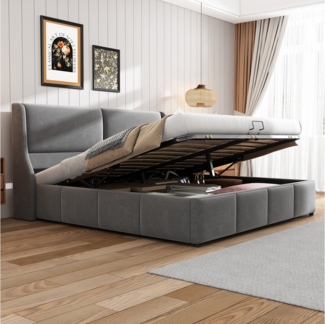 STILVORA Polsterbett Funktionsbett 180x200 Jugendbett hydraulisches Stauraumbett (180x200 CM Ohne Matratze), Moderner, minimalistischer Stil, wunderschöne Atmosphäre.
