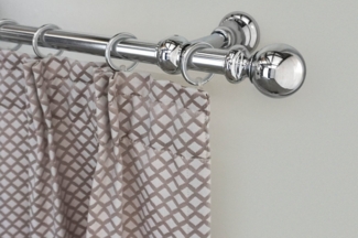 GARESA Gardinenstange ANDREA, Ø 20 mm, 1-läufig, Wunschmaßlänge, verschraubt, Metall, Vorhanggarnitur, verlängerbar, Endknopf Kugel lang, mit Ringen