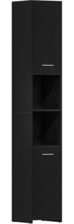 vidaXL Badschrank Schwarz Eichen-Optik 30x30x183,5 cm Holzwerkstoff 863124