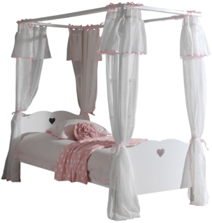 Himmelbett Kamila 211x96x187 Komplettzimmer MDF Weiß