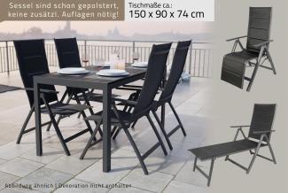 Alu Gartensitzgruppe Gartenmöbel Set Gartenset Sitzgruppe Essgruppe 7-teilig