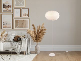 Stehleuchte FURRY mit Kugel Lampenschirm aus Plüsch, Höhe 154cm