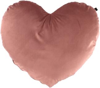 Overseas Heart Shape Kissen, Velours, Blush Rosa, 60 x 70 cm