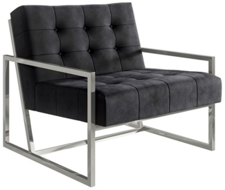 S-Style Möbel Loungesessel Tampa mit Metall Füßen aus Samtstoff, Hochelastischer Polyurethanschaum