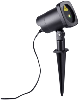 LED Außen Steckleuchte, Laser, rot-grün